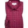 ETON Hemd 3551/61811/55 Super Slim Fit, Popeline, Rot kariert, Weinrot