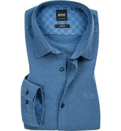 BOSS Hemd Brod 50398994/423 Slim Fit, Baumwolle, Mittelblau, Blau