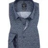 OLYMP No Six Super Slim 2546/34/18 Hemd, Super Slim Fit, Popeline, Dunkelblau gemustert, Marine
