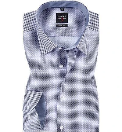 OLYMP Level Five Body Fit 69EL 2084/39/30 Hemd, Popeline, Extra langer Arm, Weiß-blau gemustert, Lila 1 OLYMP Level Five Body Fit 69EL 2084/39/30 Hemd, Popeline, Extra langer Arm, Weiß-blau gemustert, Lila