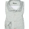 Stenströms Hemd 775901/7783/431 Slimline, Twill, Weiß-grün gemustert, Grün