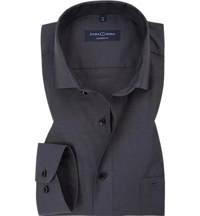 CasaModa Hemd 006530/706 Modern Fit, Popeline, Dunkelgrau 1 CasaModa Hemd 006530/706 Modern Fit, Popeline, Dunkelgrau