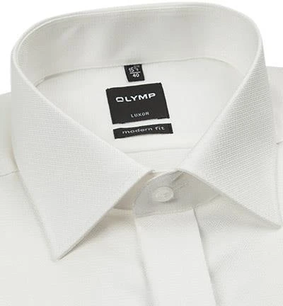 OLYMP Luxor Modern Fit 0707/65/20 Hemd, Baumwolle, Wollweiß, Hellbeige 2 OLYMP Luxor Modern Fit 0707/65/20 Hemd, Baumwolle, Wollweiß, Hellbeige – Bild 2