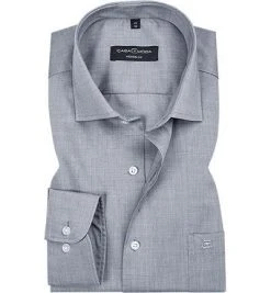 CasaModa Hemd 006539/705 Modern Fit, Popeline, Extra langer Arm, Hellgrau meliert, Grau