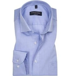 CasaModa Hemd 006539/115 Modern Fit, Popeline, Extra langer Arm, Hellblau meliert, Blau