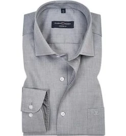 CasaModa Hemd 006532/705 Modern Fit, Baumwolle, Extra langer Arm, Hellgrau meliert, Grau