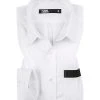 KARL LAGERFELD Hemd 605121/591699/990 Modern Fit, Twill, Weiß-schwarz