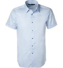 KARL LAGERFELD Hemd 605500/61/591699/620 Kurzarmhemd, Modern Fit, Twill, Hellblau