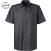 Casamoda Hemd 008070/706 Kurzarmhemd, Comfort Fit, Chambray, Anthrazit meliert, Dunkelgrau