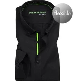 Venti Sneakershirt 183116400/800 Hemd, Modern Fit, Baumwoll-Stretch, Schwarz