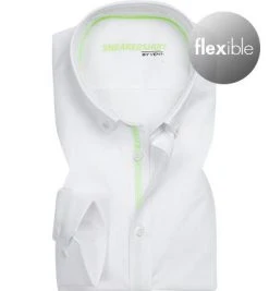 Venti Sneakershirt 183116400/000 Hemd, Modern Fit, Baumwoll-Stretch, Weiß