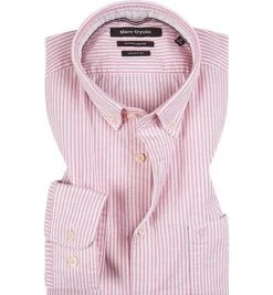 Marc O'Polo Hemd 921 7348 42310/C66 Shaped Fit, Baumwolle, Rosé-weiß gestreift, Rosa