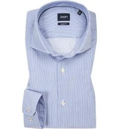JOOP! Hemd Panko 30014550/440 Slim Fit, Popeline, Blau gestreift, Hellblau