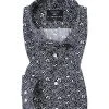 Seidensticker Hemd 663460/19 Slim Fit, Baumwolle, Navy-weiß gemustert, Blau