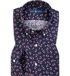 Polo Ralph Lauren Hemd 710740791/001 Popeline, Dunkelblau gemustert, Marine