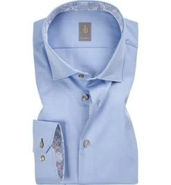hemdenverkauf 19 Jacques Britt Hemd Como Mix 531010/11 Custom Fit, Twill, Hellblau meliert, Hellblau