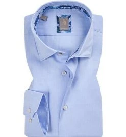 Jacques Britt Hemd Como Mix 531080/11 Custom Fit, Baumwolle, Hellblau meliert, Hellblau