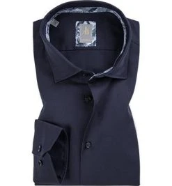 Jacques Britt Hemd Como Mix 531080/19 Custom Fit, Baumwolle, Nachtblau, Dunkelblau