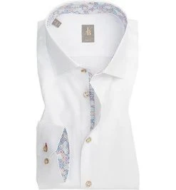Jacques Britt Hemd Cosmo Mix 561010/01 Slim Fit, Twill, Weiß