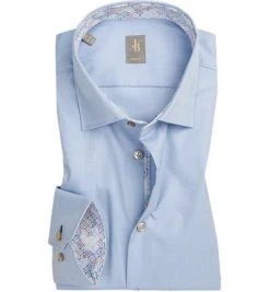 Jacques Britt Hemd Cosmo Mix 561010/11 Slim Fit, Twill, Blau, Hellblau