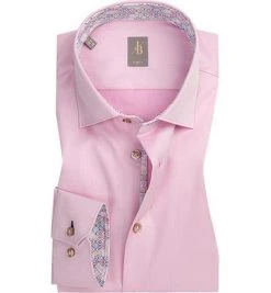Jacques Britt Hemd Cosmo Mix 561010/40 Slim Fit, Twill, Rosa
