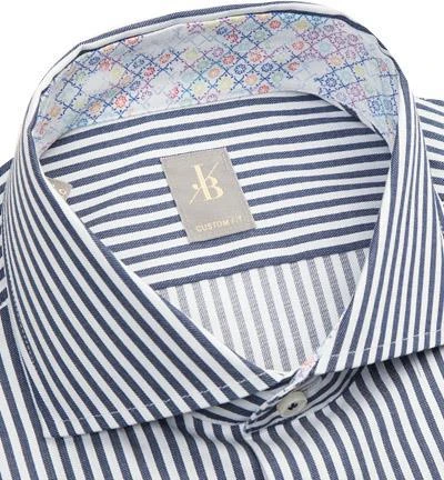 Jacques Britt Hemd Roma Mix 531020/19 Custom Fit, Twill, Navy gestreift, Dunkelblau 2 Jacques Britt Hemd Roma Mix 531020/19 Custom Fit, Twill, Navy gestreift, Dunkelblau – Bild 2