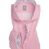 Jacques Britt Hemd Roma Mix 531020/40 Custom Fit, Twill, Pink gestreift, Rosa