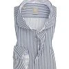 Jacques Britt Hemd Roma Mix 561020/19 Slim Fit, Twill, Navy gestreift, Dunkelblau