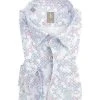 Jacques Britt Hemd Messina 531050/15 Custom Fit, Popeline, Multicolor gemustert, Blau