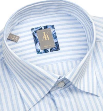 Jacques Britt Hemd Messina Mix 5610/11 Slim Fit, Baumwolle, Weiß-hellblau gestreift, Hellblau 2 Jacques Britt Hemd Messina Mix 5610/11 Slim Fit, Baumwolle, Weiß-hellblau gestreift, Hellblau – Bild 2