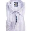 Jacques Britt Hemd Messina Mix 5610/80 Slim Fit, Baumwolle, Weiß-flieder gestreift, Flieder