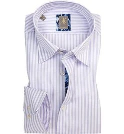 Jacques Britt Hemd Messina Mix 5610/80 Slim Fit, Baumwolle, Weiß-flieder gestreift, Flieder