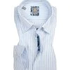 Jacques Britt Hemd Messina Mix 5310/11 Custom Fit, Baumwolle, Hellblau gestreift, Hellblau