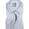 Jacques Britt Hemd Messina Mix 5310/15 Custom Fit, Baumwolle, Blau gestreift, Blau
