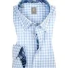 Jacques Britt Hemd Treviso Mix 561100/11 Slim Fit, Baumwolle, Hellblau kariert, Hellblau