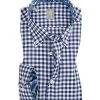 Jacques Britt Hemd Treviso Mix 561100/15 Slim Fit, Baumwolle, Königsblau-weiß kariert, Königsblau-weiß