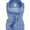 Jacques Britt Hemd Roma 551070/12 Perfect Fit, Popeline, Blau gemustert, Blau