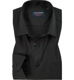 CasaModa Comfort Fit Kent EL 006059/800 Hemd, Popeline, Extra langer Arm, Schwarz -hemdenverkauf 3142 norm