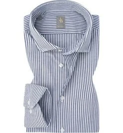 Jacques Britt Hemd Siena 551010/19 Perfect Fit, Oxford, Dunkelblau gestreift, Marine