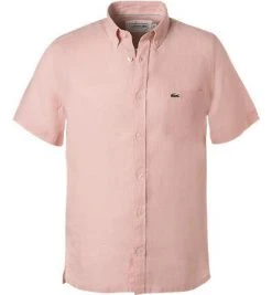 LACOSTE Hemd B.D. CH4991/ADY Kurzarmhemd, Regular Fit, Reines Leinen, Altrosa, Rose