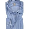 Jacques Britt Hemd Messina Mix 531160/15 Custom Fit, Popeline, Blau gestreift, Blau