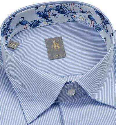 Jacques Britt Hemd Messina Mix 561160/15 Slim Fit, Popeline, Blau gestreift, Blau 2 Jacques Britt Hemd Messina Mix 561160/15 Slim Fit, Popeline, Blau gestreift, Blau – Bild 2