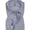 Jacques Britt Hemd Messina Mix 561160/19 Slim Fit, Popeline, Dunkelblau gestreift, Dunkelblau