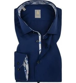 Jacques Britt Hemd Como Mix 531150/18 Custom Fit, Popeline, Dunkelblau