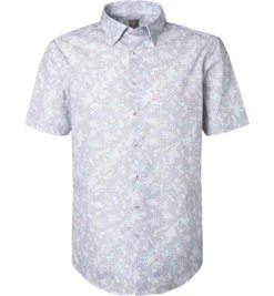 Jacques Britt Hemd Messina 531051/15 Kurzarmhemd, Custom Fit, Popeline, Multicolor gemustert, Multi color