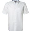 Jacques Britt Hemd Messina Mix 531081/01 Kurzarmhemd, Custom Fit, Baumwolle, Weiß