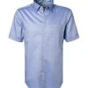 Jacques Britt Hemd Messina Mix 531081/15 Kurzarmhemd, Custom Fit, Baumwolle, Blau