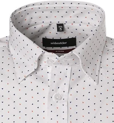 Seidensticker Hemd 119763/67 Kurzarmhemd, Modern Fit, Baumwolle, Weiß gemustert, Multicolor 2 Seidensticker Hemd 119763/67 Kurzarmhemd, Modern Fit, Baumwolle, Weiß gemustert, Multicolor – Bild 2