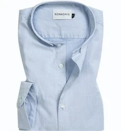 NOWADAYS Hemd NOS015/642 Baumwolle, Bleu meliert, Hellblau
