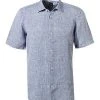BOSS Hemd Lukka 50405612/480 Kurzarmhemd, Reines Leinen, Graublau meliert, Graublau